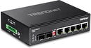 TrendNet 6-Port Hardened Industrial Gigabit DIN-Rail Switch 6 months Limited Warranty