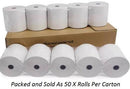 Postron Standard Thermal 80mm X 83mm Paper Roll – Colour White 50 Rolls Per Box Standard 65gsm Grammage Paper length 40 Metres For Use With Receipt Printers Cash Registers Point of Sale Systems
