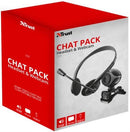 Trust 2 in 1 Chat Pack-Includes Exis Stylish VGA Webcam 640 X 480 Sensor Resolution and Ziva Chat On Ear Headset With Adjustable Microphone 1 year Limited Warranty