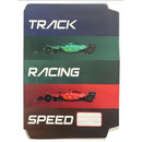 Marlin A4 Pre-Cut Book Covers F1 Track Racing 5pack - High Quality Durable Plastic Trendy F1 Track Racing Designs Saves Time with Uni-Cover System Ideal For A4 Size Documents