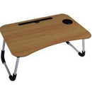 UniQue Multifunctional Foldable Laptop Desk-Wood Finish Table Top - Compact Space Saving Design Durable And Stable Strong Steel Base Frame Powder Coated Finished Legs Four Skid-Proof Rubber Foot Pad Ideal For Laptops Tablets PC’s And Reading Colour Black