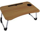 UniQue Multifunctional Foldable Laptop Desk-Wood Finish Table Top - Compact Space Saving Design Durable And Stable Strong Steel Base Frame Powder Coated Finished Legs Four Skid-Proof Rubber Foot Pad Ideal For Laptops Tablets PC’s And Reading Colour Black