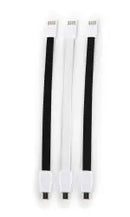 Whizzy Designer 3 Pack Micro USB Charge And Data Sync Cable-22cm Cable Length USB Ver 2.0 Type A Male to Micro USB Type B Male PVC Sleeve Anti Tangle Cable Colour Black and White 1 Year Limited Warranty