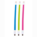 Whizzy Designer 3 Pack Micro USB Charge And Data Sync Cable-22cm Cable Length USB Ver 2.0 Type A Male to Micro USB Type B Male PVC Sleeve Anti Tangle Cable Colour Pink Blue and Green 1 Year Limited Warranty