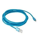 Whizzy Extra Long Micro USB Charge And Data Sync Cable – 2.5 Metres Cable Length USB Ver 2.0 Type A Male to Micro USB Type B Male Braided Nylon Sleeve Anti Tangle Cable Colour Blue 1 Year Limited Warranty