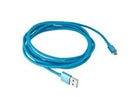 Whizzy Extra Long Micro USB Charge And Data Sync Cable – 2.5 Metres Cable Length USB Ver 2.0 Type A Male to Micro USB Type B Male Braided Nylon Sleeve Anti Tangle Cable Colour Blue 1 Year Limited Warranty