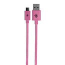 Whizzy Extra Long Micro USB Charge And Data Sync Cable – 2.5 Metres Cable Length USB Ver 2.0 Type A Male to Micro USB Type B Male Nylon Sleeve Anti Tangle Cable Colour Pink 1 Year Limited Warranty