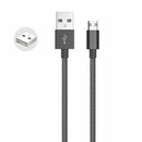 Whizzy Reversible Micro USB Charge And Data Sync Cable- Plug The Cable Into A Micro USB Port In Any Way 1.0 Metre Cable Length USB Ver 2.0 Type A Male to Micro USB Type B Male Nylon Sleeve Anti Tangle Cable Colour Black 1 Year Limited Warranty