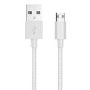 Whizzy Reversible Micro USB Charge And Data Sync Cable- Plug The Cable Into A Micro USB Port In Any Way 1.0 Metre Cable Length USB Ver 2.0 Type A Male to Micro USB Type B Male Nylon Sleeve Anti Tangle Cable Colour White 1 Year Limited Warranty