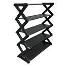 Nordic Wind Cross 5 Tier 15 Shoe Rack - Black 5 Tiers Holds Up to 15 Pairs of Shoes Cross Design 3-Layer Structure for Sturdy Support Bold Steel Pipe Construction for Durability Nordic Style Easy to Assemble No Tools Required 6 Month Warranty