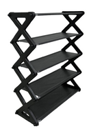 Nordic Wind Cross 5 Tier 15 Shoe Rack - Black 5 Tiers Holds Up to 15 Pairs of Shoes Cross Design 3-Layer Structure for Sturdy Support Bold Steel Pipe Construction for Durability Nordic Style Easy to Assemble No Tools Required 6 Month Warranty