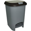 Casey 10 Litre Step On Pedal Waste Bin- High Quality ABS Plastic Step On Pedal Opening Mechanism Rectangle Shaped Ideal For Storing Rubbish Or Recycling Colour Grey 6 Months Warranty