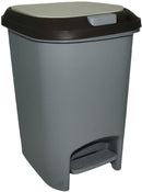 Casey 10 Litre Step On Pedal Waste Bin- High Quality ABS Plastic Step On Pedal Opening Mechanism Rectangle Shaped Ideal For Storing Rubbish Or Recycling Colour Grey 6 Months Warranty