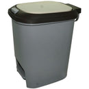 Casey 15 Litre Step On Pedal Waste Bin- High Quality ABS Plastic Step On Pedal Opening Mechanism Rectangle Shaped Ideal For Storing Rubbish Or Recycling Colour Grey 6 Months Warranty