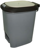 Casey 15 Litre Step On Pedal Waste Bin- High Quality ABS Plastic Step On Pedal Opening Mechanism Rectangle Shaped Ideal For Storing Rubbish Or Recycling Colour Grey 6 Months Warranty