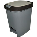 Casey 20 Litre Step On Pedal Waste Bin- High Quality ABS Plastic Step On Pedal Opening Mechanism Rectangle Shaped Ideal For Storing Rubbish Or Recycling Colour Grey 6 Months Warranty