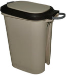 Casey 15 Litre Step On Pedal Waste Bin- High Quality ABS Plastic Step On Pedal Opening Mechanism Rectangle Shaped Ideal For Storing Rubbish Or Recycling Colour Beige And Brown 6 Months Warranty