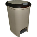 Casey 20 Litre Step On Pedal Waste Bin- High Quality ABS Plastic Step On Pedal Opening Mechanism Rectangle Shaped Ideal For Storing Rubbish Or Recycling Colour Beige And Brown 6 Months Warranty
