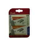 ARTWELL 24/6 Staples 1000pc 2-Pack – Staple Size 24/6 (24mm width 6mm leg length) Quantity 1000 staples per pack x 2 (2000 total) Capacity 2-15 sheets of 80g/m² paper Material Galvanized steel for durability and rust resistance Boxed strips for easy loadi