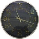 Casey Analog 30cm Round Face Gold Black Wall Watch - 30cm Clock Size AA 15V Battey Size Silent Non-ticking 3x Analogs For Seconds Minutes and Hours Gold Numbers Black Design Battery Operated Easy to Install Without Wiring Suitable For Wall Mount .