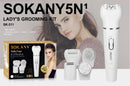 Sokany 5 In 1 Lady's Grooming Kit - Safe Fast and Effective Hair Epilator Cleansing Brush Massager Shaver Calus Remover