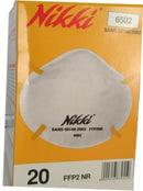 Casey Nikki 6502 FFP2NR Disposal Mask With Aluminium Strip Bonded Nose Clip - 3 Layer Non-Woven Polyester Respirator Low Profile And Adjustable Nose Clip Latex Free Head Straps 20 Masks Per Pack