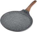 Casey Non-Stick Aluminum Induction Pancakes Or Tawa Pan - 28cm Diameter Aluminum Alloy material Non-stick Coating Scratch Resistant Interior Compatible With Electric Gas Induction Hobs And Hot Plates Healthy And Environmentally Friendly Black Marble Coati