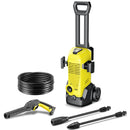 Karcher K3 High Pressure Washer - 1 / 220 - 240 / 50 - 60 Ph / V / Hz Power Supply 20 - Max. 120 / 2 - Max. 12 bar / MPa Pressure Max. 380 l / h Flow Rate Max. 40 °C Inlet temperature 1.6 kW Connected load 5m Power cable High Pressure Gun Dirt blaster Hig