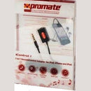 Promate iControl.1 7-in-1 Remote Control Adaptor for iPad iPhone and iPod 3.5mm audio socket connects to standard earphones Hands-free talk and call button Shirt clip for microphone 1 Year Warranty