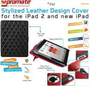 Promate iPose.10 Protective leather case with single level stand and side lock for new iPad -Black 1 Year Warranty