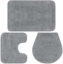 Casey Bathroom Light Grey 3 Piece Mat set - Non-Slip Floor Mat U-Shapped Plush Toilet Lid Cover Strong Dust Collection Earth Cold Insulation Beauty The Environment Superfine Fluffy Fiber Mat Strong Water Imbibition Neutral Detergent For Washing No Bleach
