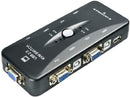 UniQue 4 Port VGA KVM Manual USB Switch - 4 Port KVM Manual 1920 x 1440 VGA Resolution 250MHz VGA Bandwidth Up To 480Mbps Transmission Rate Control 4 Computers With 1 Keyboard 1 Mouse and 1 Monitor Button To Select PC USB 2.0 LED Indicators Plug And Play