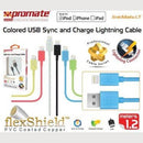 Promate LinkMate-LT Apple MFI Certified Lightning Sync & Charge Cable 120cm Length. Peach 1 Year Warranty