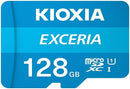 Kioxia Exceria MicroSD XC Memory Card - 128Gb Capacity UHS-I Interface Up To 160Mbps Read Speed Up To 50Mbps Write Speed U3 UHS Speed Class C10 Speed Class V30 Video Speed A2 Application Class exFAT File System 5 Years Warranty