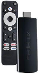 Mediabox Neo Stick 1080P HDR Android TV - Powred By Amlogic S805X2 SoC DV6075K is the most cost-effective HD HDMI Dongle supporting 1080@60fps AV1 decoding for OTT and IPTV deployment. It utilizes a powerful 15K DMIPS 64-bit quad-core CPU and ARM G31 MP2
