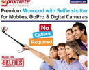 Promate monoPro-BT Premium Monopod with Selfie shutter for Mobiles GoPro & Digital Cameras 1 Year Warranty
