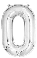 Casey 102cm Silver Balloon Number 0 -