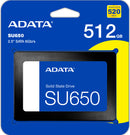 Adata SU650 Ultimate 3D NAND SATA SSD - 512GB Capacity 2.5 Inch Form Factor 3D NAND Flash SATA 6Gbps Interface Up to 520MBps Sequential Read Up to 450MBps Sequential Write 1500G Per 0.5ms Shock Resistance 0°C - 70°C Operating Temperature 1 Year Warranty.