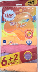 Casey Microfiber Cleaning Cloths - 8 Pack Multi Colors 30 X 30 cm Ultra-Soft Scratch-Free Lint-Free Multi-Purpose Super Absorbent Environment Friendly .