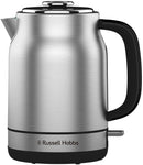 Russell Hobbs 1.7L Stainless Steel Kettle - 1.7L Capacity 2200W Power Automatic Switch off Pull Top Lid Power Indicator Water Level Gauge Concealed Heating Element Brushed Stainless Steel Boil Dry Protection and Overheat Protection 1 Year Warranty.