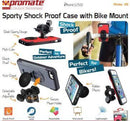 Promate Ride.I5 Iphone 5 Shock Proof Rubberized Case With A Detachable Bike Mount Colour:Grey Shock Proof Case Rubberized Case With A Detachable Bike Mount For Iphone 5 5Sride.I5 An Iphone 5 5S Case Made For Outdoor Adventure Junkies. Ride.I5 Comes With A