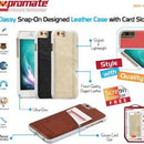 Promate Slit-i6 Classy Snap-On leather case with card slot For iPhone 6 Colour: Brown 1 Year Warranty