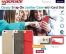 Promate Slit-i6P Classy Snap-On leather case with card slot - Grey 1 Year Warranty