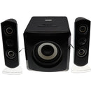 Audiomate 2 Channel And Subwoofer Stereo Speaker System- Power Output 30 Watts Rms (1X 16 Watts Rms Subwoofer And 2X 7 Watts Rms Satellite Speakers) Blue Led Lighting Audio Input 3.5Mm Jack Volume And Bass Control On Subwoofer Usb And Sd Card Slots On Sub