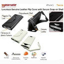 Promate Tacca-Luxurious Leather Flip Cover With Secure Snap-On Shell For Iphone 5 5S-White 1 Year Warranty
