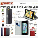 Promate Tava 5C Book-Style Flip Case with Card Slot for iPhone5c Colour:Black 1 Year Warranty