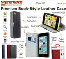 Promate Tava 5C Book-Style Flip Case with Card Slot for iPhone5c Colour:Red 1 Year Warranty