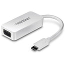 TrendNet (TUC-VGA) USB Type C to VGA HDTV Adapter - Connect an additional high resolution monitor to a workstation in Extend Mode Experience an HDTV display up to 1920 x 1200 resolution at 60 Hz Flawless video with high speed USB TYPE-C to VGA connection