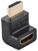 uGreen Version 2 HDMI Male To Female 90 Degree Up Adapter Colour Black Limited 1 Year Warranty