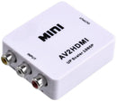 UniQue MIni AV To HDMI Video Convertor - AV (Yellow White And Red Cables) Input HDMI Output Auto Convert Composite Signal To 720P Or 1080P Support Up To 1920 x 1080 @ 65Hz High Bandwidth Low Power Plug And Play No Need To Install Drivers Portable 3 Months